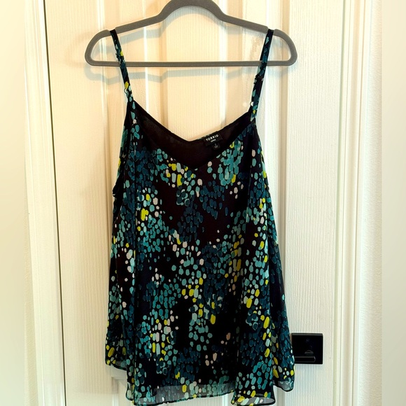 torrid Tops - Torrid Black Blue and Green Asymmetrical Camisole